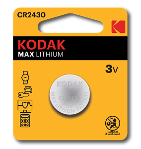 Батарейки Kodak CR2430-1BL MAX Lithium (60/240/42000)