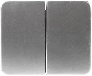 Выключатель СВЕТОЗАР "ГАММА" двухклавишный, без вставки и рамки, цвет светло-серый металлик, 10A/~250B SV-54134-SM
