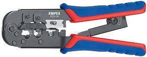 Пресс-клещи для штекеров RJ, 2 гнезда, RJ 11/12 (6-pin), RJ 45 (8-pin), 190 мм KNIPEX