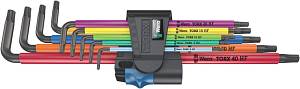 967/9 SXL TORX® Multicolour HF 1 Набор Г-образных ключей, с фиксацией, удлиненные, 9 пр., TX 8/9/10/15/20/25/27/30/40 WERA