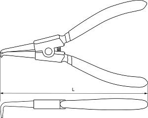 ERBP180 Щипцы для стопорных колец «загнутый разжим», 180 мм Thorvik