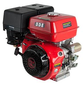 Двигатель бензиновый 4-х тактный DDE 190F-S25GE (25.0мм, 15.0л.с., 420 куб.см., фильтр-картридж, датчик уровня масла, генерирующая катушка 80W, электрдатчик уровня масла, генерирующая катушка 80W, электростартер 12V)