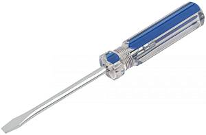 Отвертка &quot;Техно&quot;, CrV сталь, пластиковая синяя прозрачная ручка 5х75 мм SL FIT