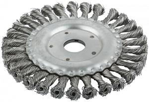 Корщетка, тип "колесо", посадочный диаметр 22,2 мм, стальная витая проволока 150 мм MOS